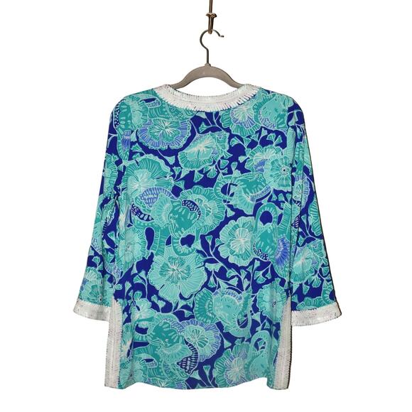 LILLY PULITZER $178 Renato Sequin Tunic Mint To Be Bright Agate Green XS - Picture 2 of 4